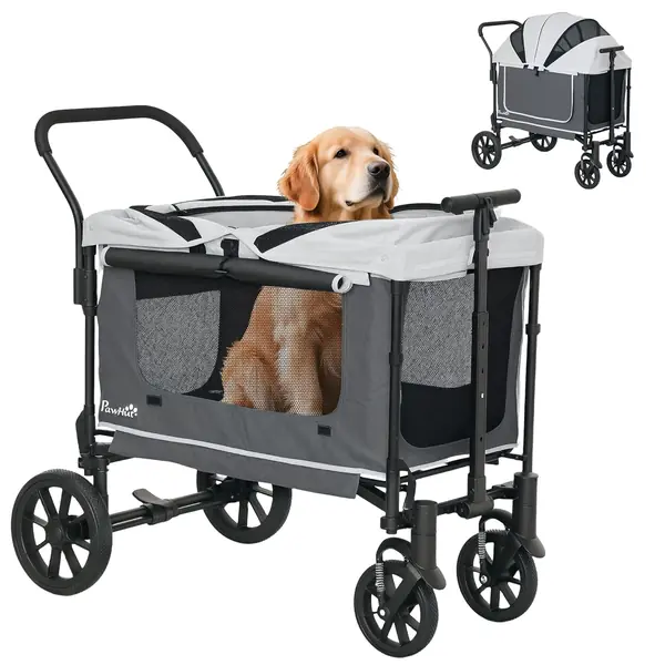 2 in 1 Hundewagen Hundebuggy klappbar für Hunde & Katzen…