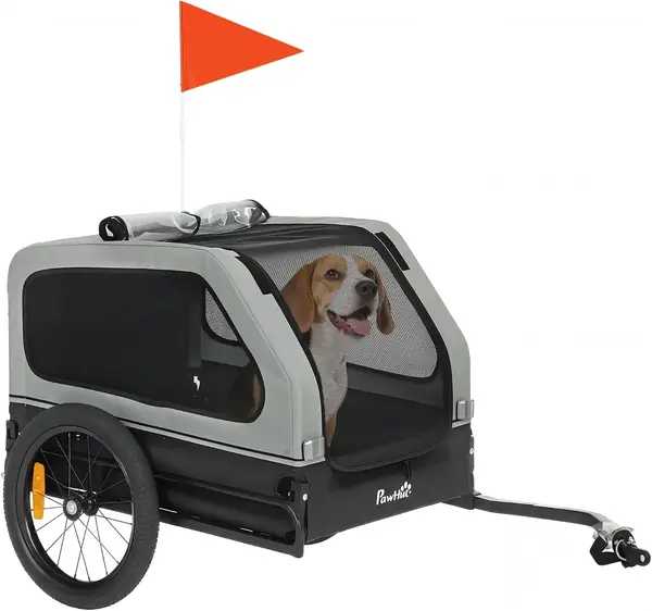 Fahrradanhänger für Hunde Faltbar bis 20kg 138 x 69 x 70…