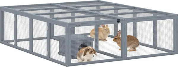 Freilaufgehege Kaninchenstall mit 2 Türen 180,4 x 150 x…