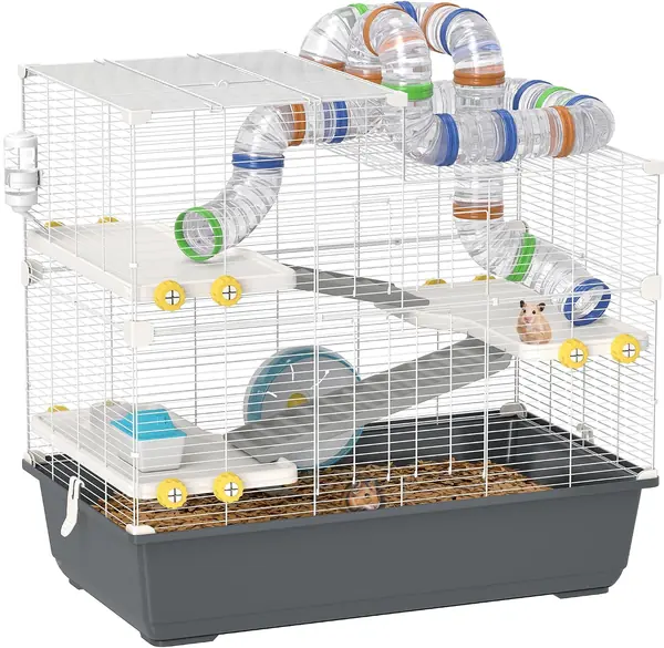 Hamsterkäfig 4 Etagen mit Laufrad für Hamster 78 x 45 x…