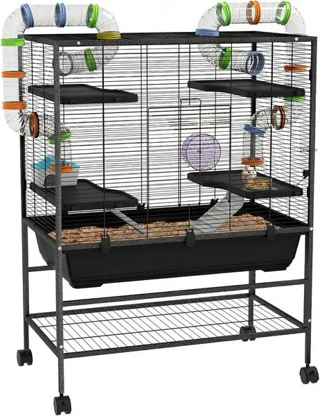Hamsterkäfig mit Rädern, Röhren, Zubehör Syrische Hamster…