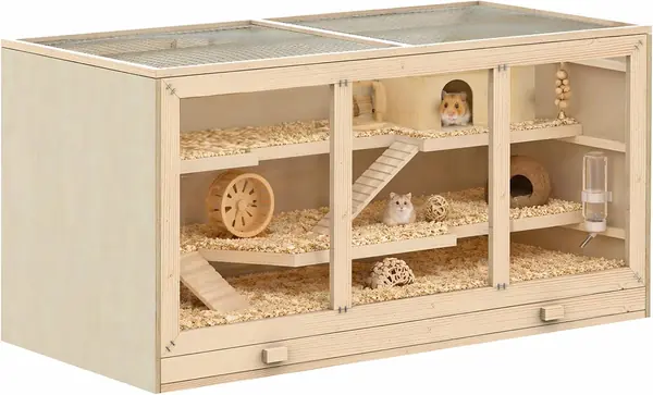 Hamsterkäfig Nagerkäfig Kleintierstall aus Holz…