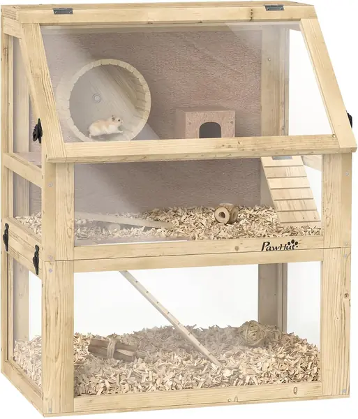 Holz-Hamsterkäfig, 3-stöckiger Rennmauskäfig mit…