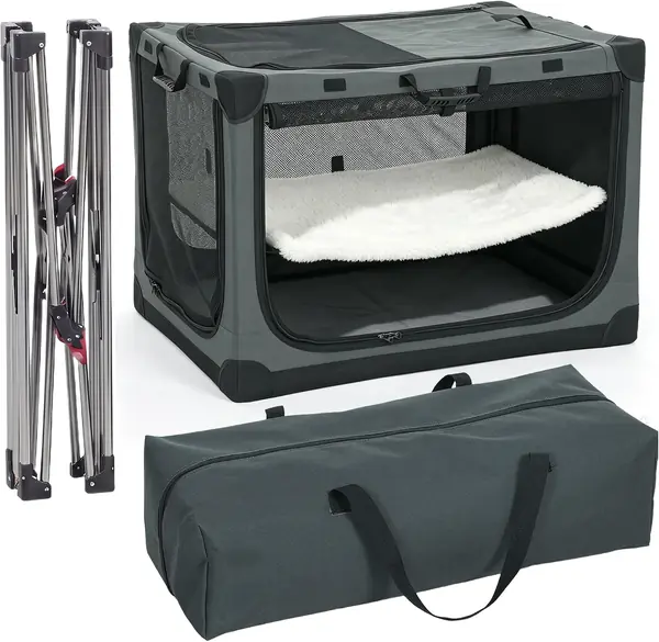 Hundebox Faltbar Hundetransportbox 90x64x64cm bis 30kg…