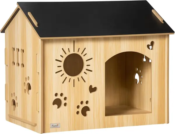 Hundehütte aus Holz Katzenhaus mit Lüftungsöffnungen für…