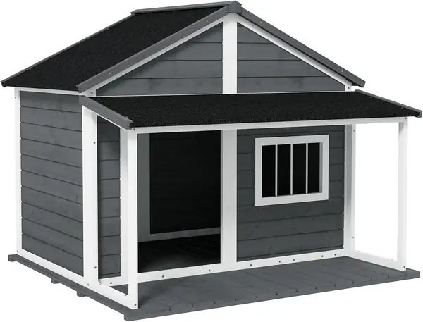 Hundehütte aus Massivholz Kleintierhaus isoliertes…