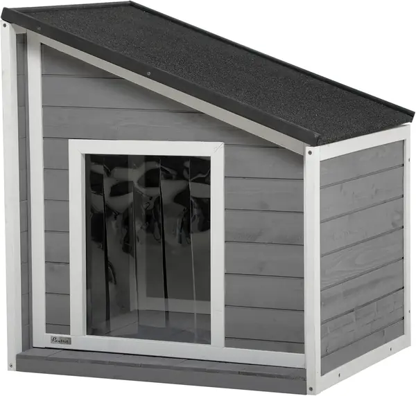 Hundehütte Outdoor aus Holz, Hundehaus mit zu öffnendem…