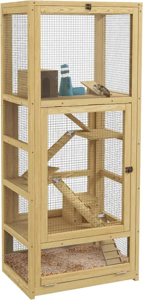Käfig für Hamster oder Mäuse, Kleintiere aus Holz, 5…