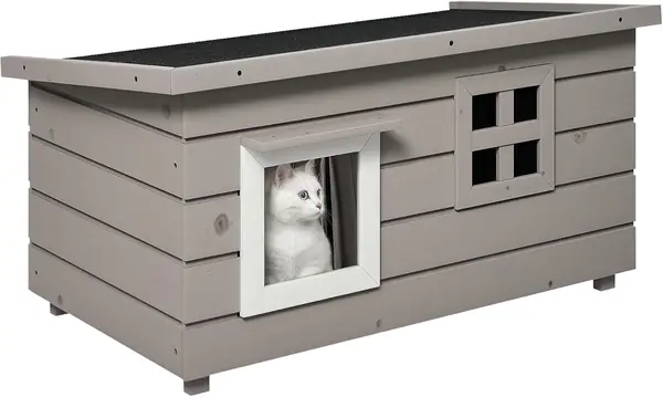 Katzenhaus aus Holz Wasserdicht Katzenhöhle 87 x 52 x 44…