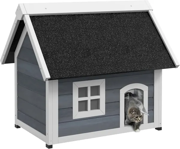 Katzenhaus aus Holz Winterfest für Katze 77 x 57,5 x 68…