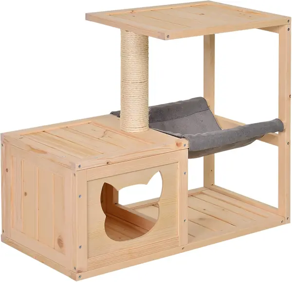 Katzenhöhle, Katzenbett mit Hängematte Indoor 70 x 35 x…