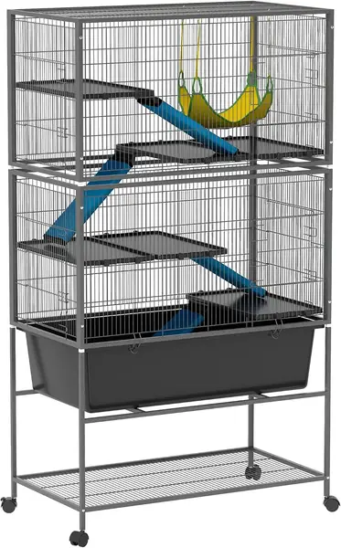 Kleintierkäfig Frettchenkäfig mit ausziehbarem Tablett…