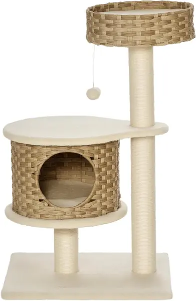 Kratzbaum 95 cm Katzenturm mit Höhle, Spielball…