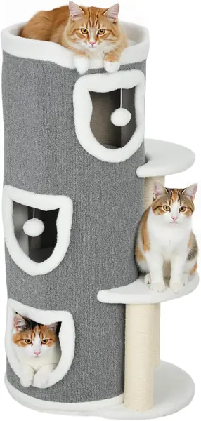Kratztonne 101 cm hoch für Katze bis 6 kg mit Höhle…