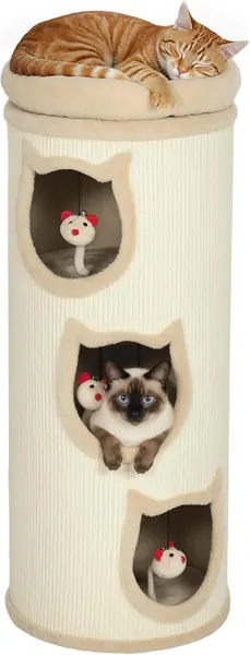 Kratztonne 96 cm Hoch Ø 38 cm Vierstöckig für Katzen 6 kg…