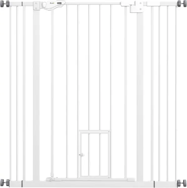 Treppenschutzgitter Ohne Bohren 74-101cm mit Katzenklappe…