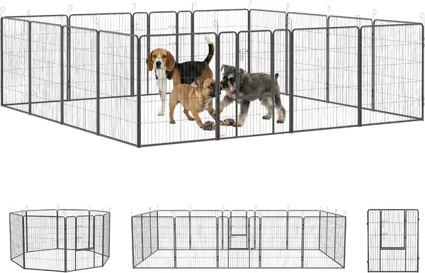 Welpenlaufstall Faltbar für Große Hunde 16-Teilig 100 cm…