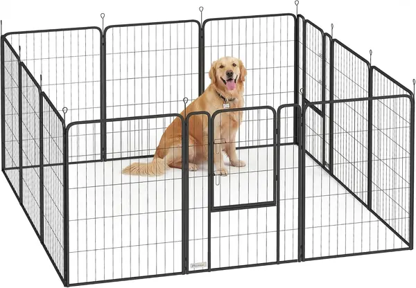 Welpenlaufstall Faltbar für Hunde mit Tür 12-teilig 100…